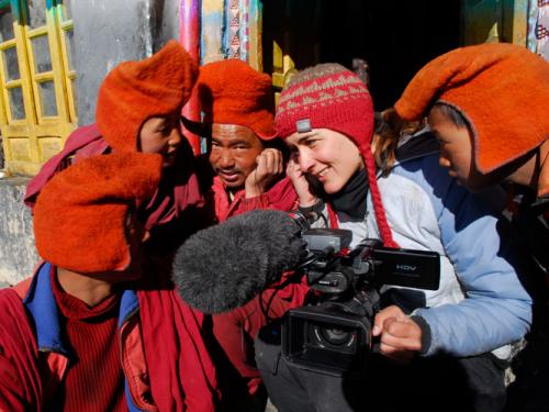 Avec les moines du monastère de Phuktal, Zanskar – Ladakh (Inde)<br />Année 2008 © Noël Gras