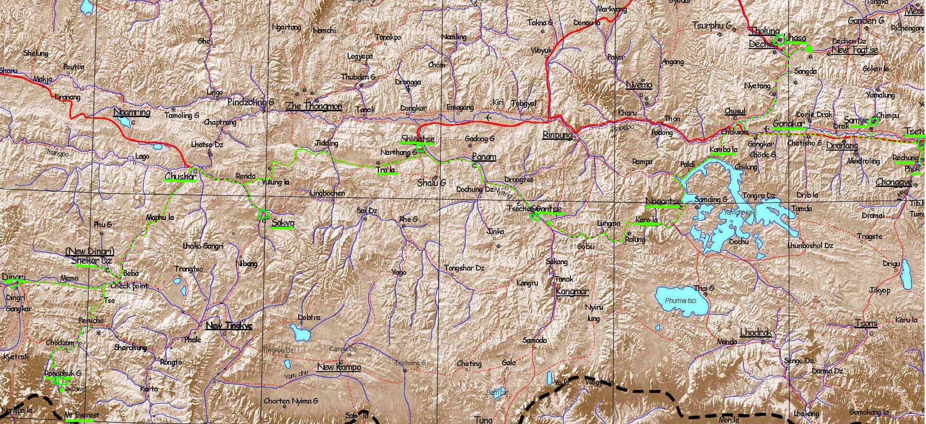 La carte avec notre parcours